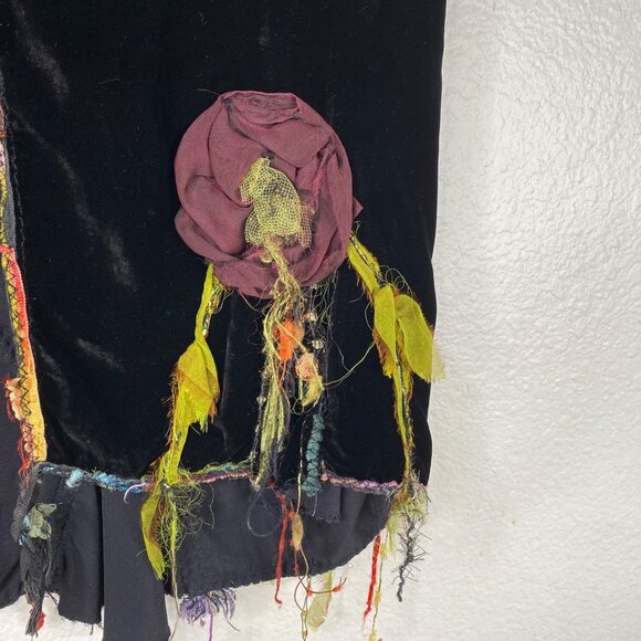 Giselle Shepatin Womens Velvet Art to Wear Rosettes Lagenlook Eclectic Vest Sz S - Picture 10 of 14